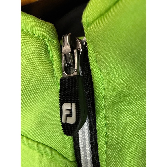 FootJoy FJ Performance Golf Pullover Mens Size XL Bright Green 1/4 Zip Sailing - Picture 3 of 12